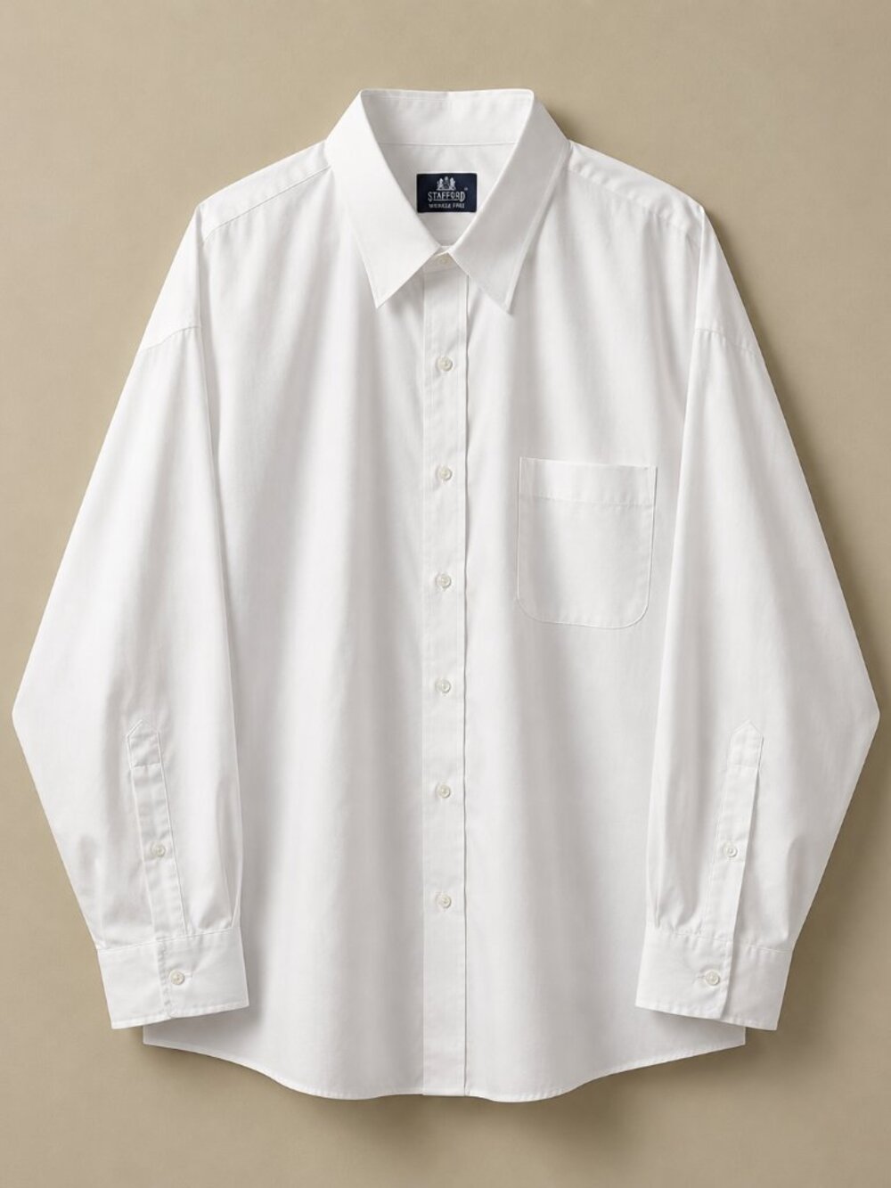Stafford Mens Dress Shirts Wrinkle Free Broadcloth Size 20/34 Big & Tall